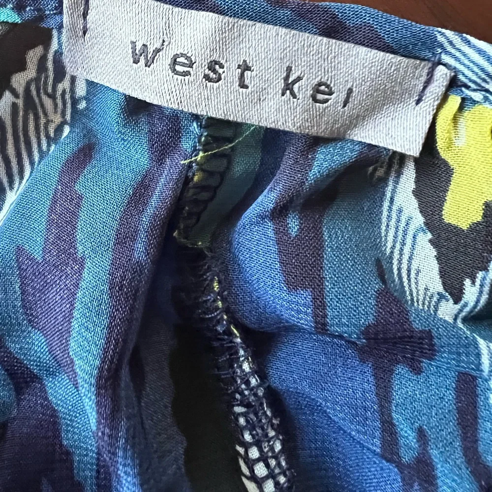 West Kei Blue and Yellow Patterned Blouse - Picture 4 of 5